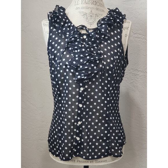 Jones New York Sport Button Up Bow Sleeveless Blouse Top | Size Small - Picture 7 of 7